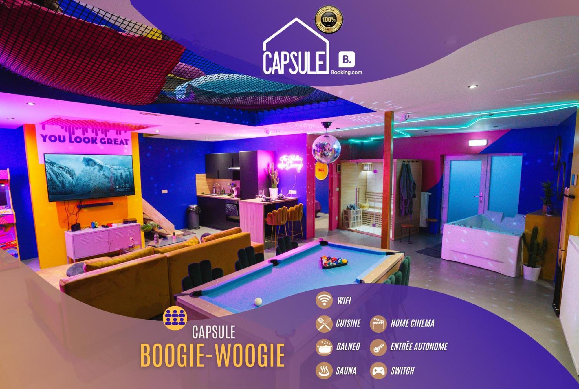 Capsule Boogie-Woogie - Jacuzzi - Sauna - Billard - Jeux - Ecran Geant - Filet Suspendu - Netflix 라루비에르 외부 사진